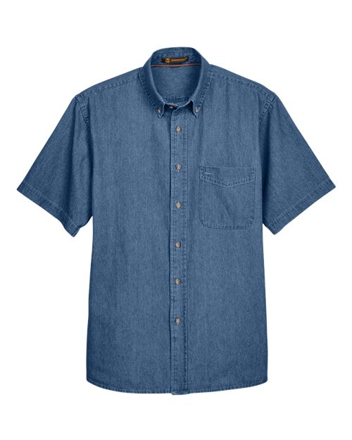 Harriton M550S, Men's Denim Shirt, Light Denim