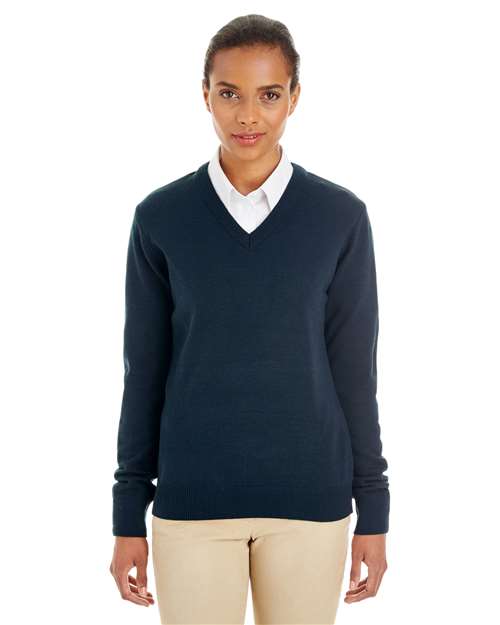 Women's Pilbloc V-Neck Sweater - - 14389 Dark Navy 11-11.9 oz 232B9 AB Exclusive Brands CA New ab Harriton Long Sleeves M420W New AB S&S Exclusive Brands Sweaters Tops V-Neck Womens Wovens Wovens & Dress Shirts
