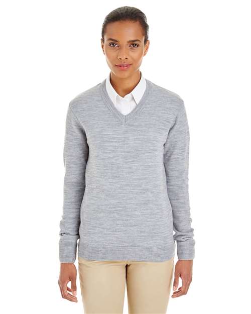 Women's Pilbloc V-Neck Sweater - - 14389 Grey Heather 11-11.9 oz 232B9 AB Exclusive Brands CA New ab Harriton Long Sleeves M420W New AB S&S Exclusive Brands Sweaters Tops V-Neck Womens Wovens Wovens & Dress Shirts