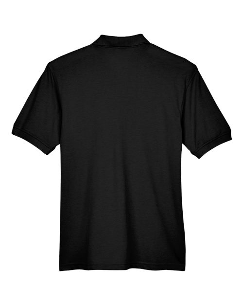 Harriton M265P, Men's Easy Blend Polo With Pocket, Black