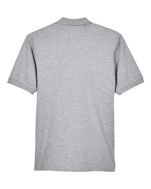 Harriton M265P, Men's Easy Blend Polo With Pocket, Grey Heather