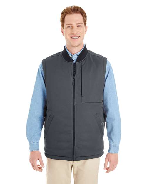 Unisex Dockside Interactive Reversible Freezer Vest - - 14413 Black Dark Charcoal 293B9 AB Exclusive Brands CA New ab Fleece Full-Zips Harriton Jackets M776 Mens & Unisex Moisture-Management New AB Outerwear Performance Pockets Polyester - 100% S&S Exclusive Brands Sleeveless Thermals Vests Water Resistant Workwear Zips