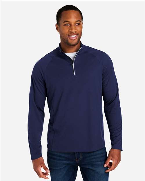 Men's Origin Performance Pique Quarter-Zip Pullover - - 14486 Classic Navy Heather Carbon 288A7 4-4.9 oz AB Exclusive Brands Activewear Antimicrobial CA New ab CE418 CORE365 Long Sleeves Mens & Unisex Moisture-Management New AB Performance Pique Polos & Knits Polyester - 100% Pullovers Quarter-Zips Raglans S&S Exclusive Brands Spiritwear Sun/UV Protection Tear Away Tops Zips