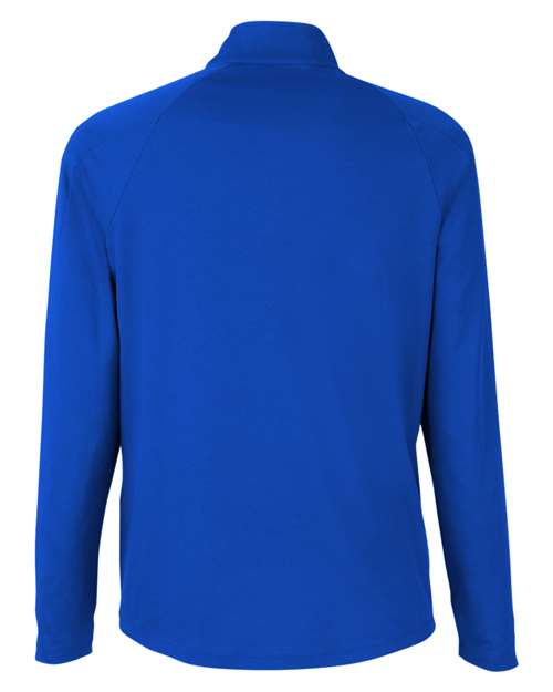 CORE365 CE418, Men's Origin Performance Pique Quarter-zip Pullover, True Royal/ Carbon