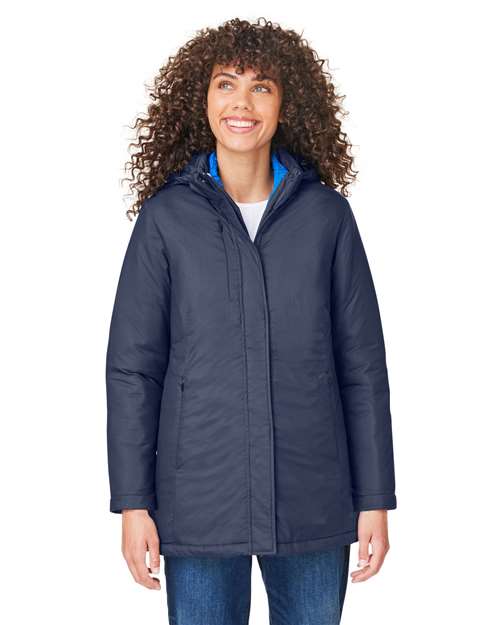 Women's Inspire 3-in-1 Jacket with Insulated Liner - - 14491 Classic Navy True Royal 315A7 AB Exclusive Brands CA New ab CE725W CORE365 Full-Zips Hooded Jackets Long Sleeves Media Pocket New AB Nylon Outerwear Pockets Polyester Puffers S&S Exclusive Brands Tear Away Water Resistant Womens Zips