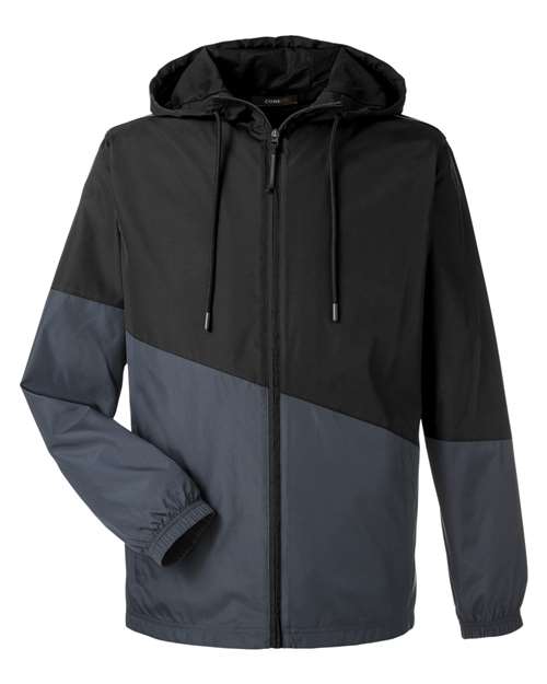 CORE365 CE710, Unisex Techno Lite Colorblock Windbreaker, Black/ Carbon