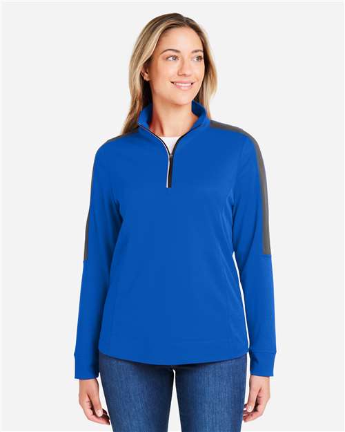 Women's Market Snag Protect Mesh Colorblock Quarter-Zip Pullover - - 14490 True Royal Carbon 285A7 4-4.9 oz AB Exclusive Brands Activewear Antimicrobial Back to School 2025 CA CA New ab CE404W CORE365 Long Sleeves Mesh Moisture-Management New AB Performance Polos & Knits Polyester - 100% Pullovers Quarter-Zips S&S Exclusive Brands Spiritwear Sun/UV Protection Tear Away Thumbholes Tops Womens Zips