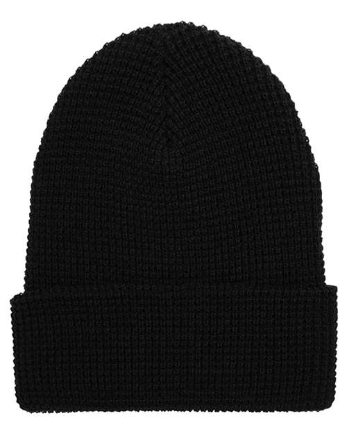 Waffle Cuffed Beanie - - 14514 Black One Size 2501KC 368F2 Headwear Outerwear S&S Deep Deals YP Classics