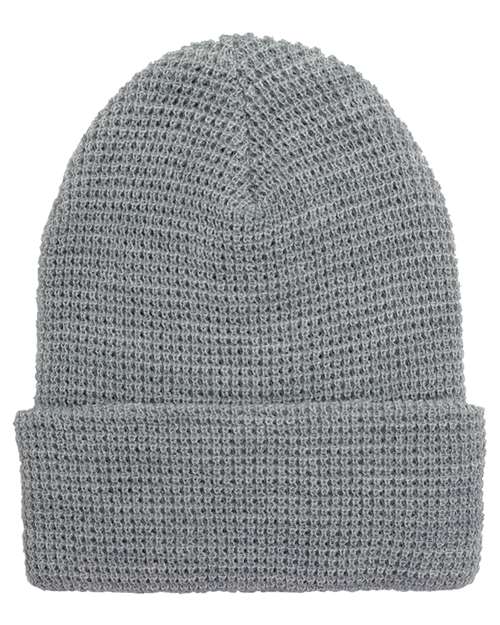 Waffle Cuffed Beanie - - 14514 Heather Grey One Size 2501KC 368F2 Headwear Outerwear S&S Deep Deals YP Classics
