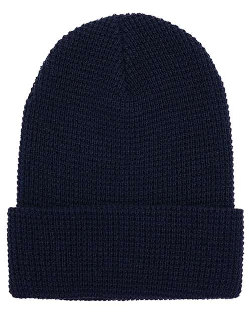 Waffle Cuffed Beanie - - 14514 Navy One Size 2501KC 368F2 Headwear Outerwear S&S Deep Deals YP Classics