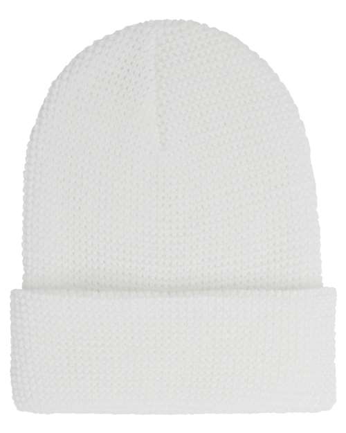 Waffle Cuffed Beanie - - 14514 White One Size 2501KC 368F2 Headwear Outerwear S&S Deep Deals YP Classics