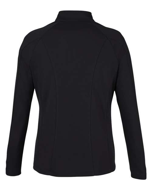 CORE365 CE418W, Women's Origin Performance Pique Quarter-zip Pullover, Black/ Carbon