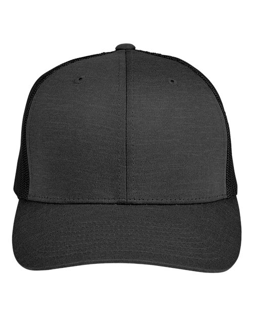 Team 365 TT802Y, Youth Zone Peformance Trucker Cap By Yupoong, Black Heather/ Black