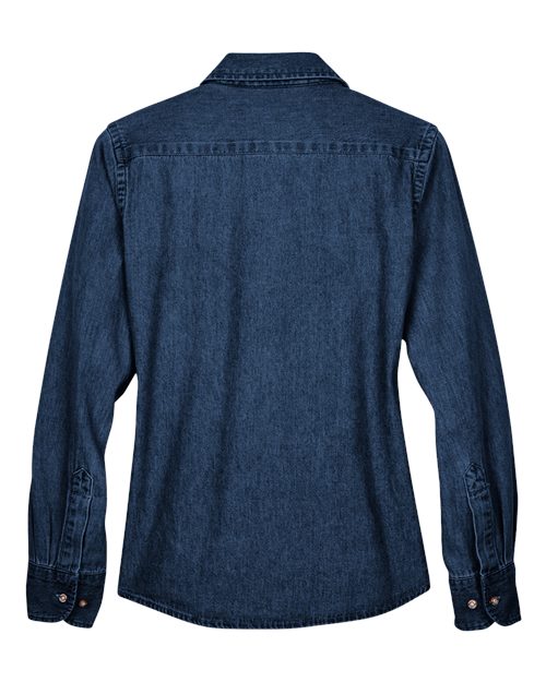 Harriton M550W, Women's Denim Shirt, Dark Denim