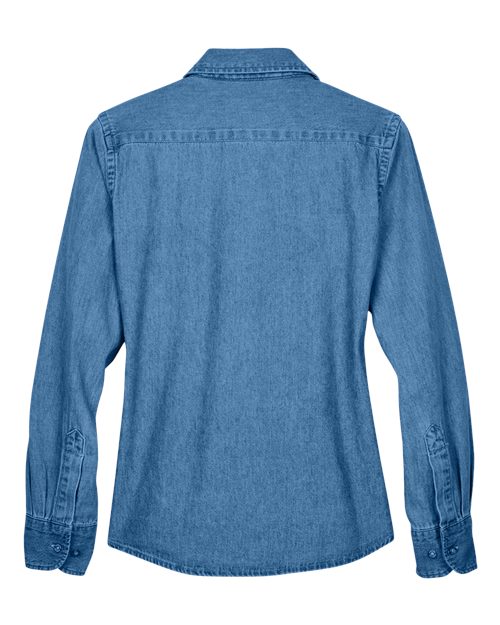 Harriton M550W, Women's Denim Shirt, Light Denim