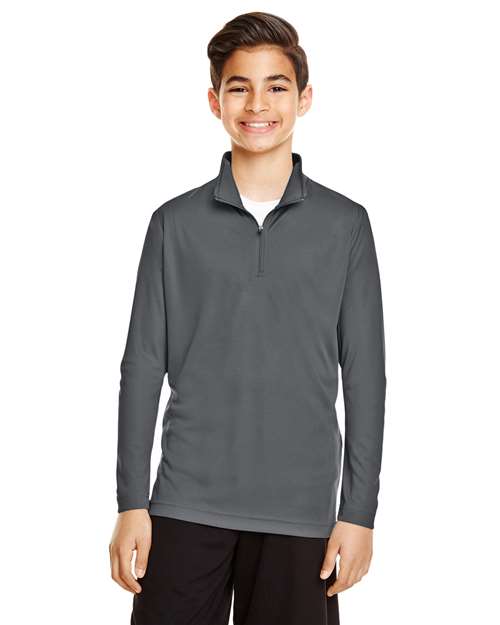 Youth Zone Performance Quarter-Zip Pullover - - 14596 Sport Graphite 3-3.9 oz 705D9 AB Exclusive Brands CA New ab Explore School & Team - School & Team Merch Explore School & Team - Spirit Wear Explore School & Teams Long Sleeves Moisture-Management New AB Performance Polos & Knits Polyester - 100% Pullovers Quarter-Zips S&S Exclusive Brands Sun/UV Protection Team 365 Tops TT31Y Youth Zips