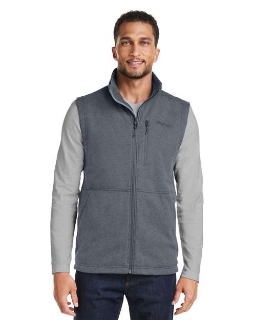Men's Dropline Vest - - 14621 Steel Onyx 686D1 CA New ab Fleece Full-Zips Jackets M13208 Marmot Mens & Unisex New AB Outerwear Pockets Polyester - 100% Vests Visible Logos Zips