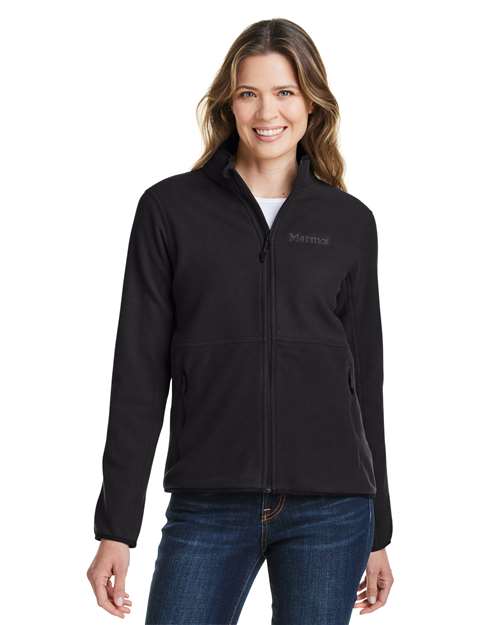 Women's Rocklin Jacket - - 14651 Black 675D1 CA New ab Fleece Full-Zips Jackets M12402 Marmot New AB Outerwear Pockets Polyester - 100% Recycled Visible Logos Womens Zips