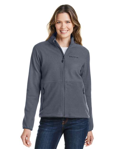 Women's Rocklin Jacket - - 14651 Steel Onyx 675D1 CA New ab Fleece Full-Zips Jackets M12402 Marmot New AB Outerwear Pockets Polyester - 100% Recycled Visible Logos Womens Zips