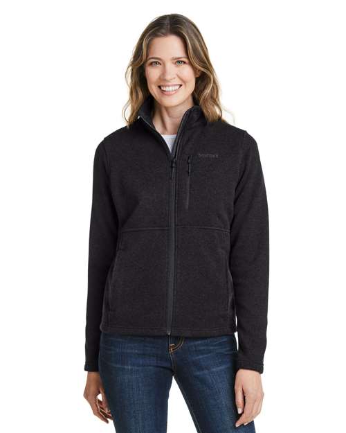 Women's Dropline Jacket - - 14654 Black 688D1 CA New ab Fleece Full-Zips Jackets M13223 Marmot New AB Outerwear Pockets Polyester - 100% Visible Logos Womens Zips