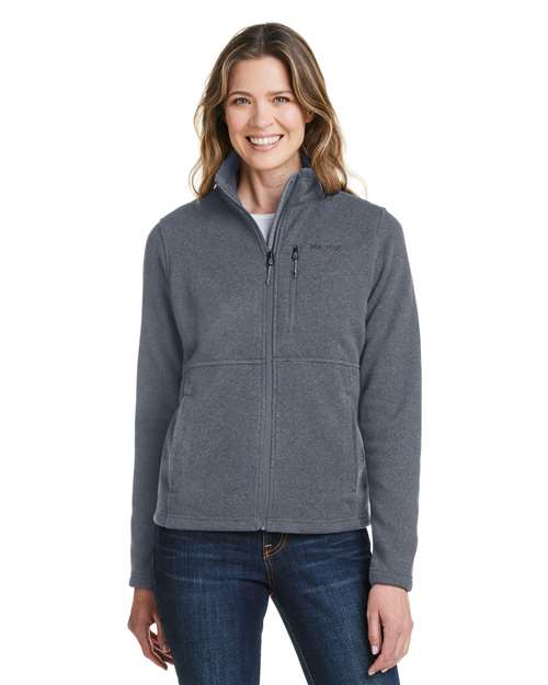 Women's Dropline Jacket - - 14654 Steel Onyx 688D1 CA New ab Fleece Full-Zips Jackets M13223 Marmot New AB Outerwear Pockets Polyester - 100% Visible Logos Womens Zips