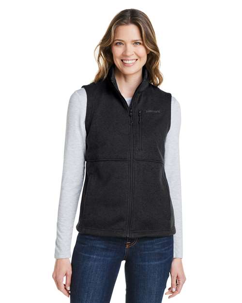Women's Dropline Vest - - 14659 Black 690D1 CA New ab Fleece Full-Zips Jackets M13225 Marmot New AB Outerwear Pockets Polyester - 100% Vests Visible Logos Womens Zips