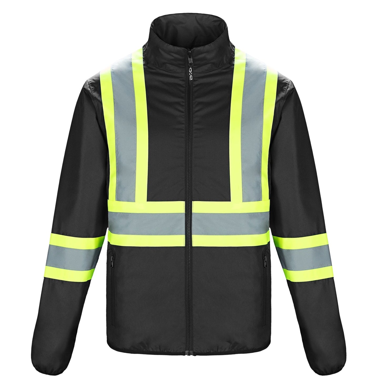 L01260 - Safeguard - Reversible Hi-Vis Insulated Jacket Black 1260 adult CX2 Hi-Vis mens