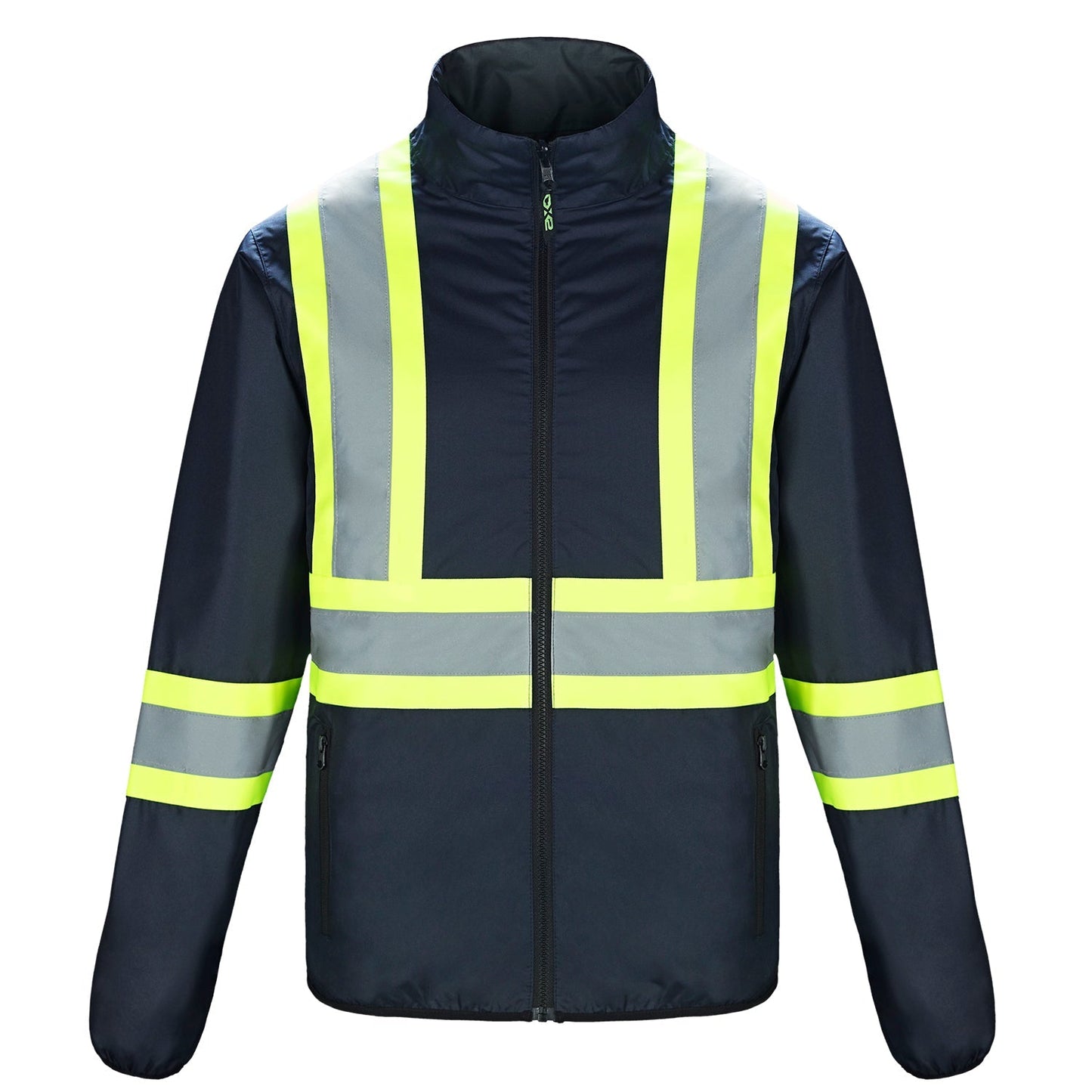 L01260 - Safeguard - Reversible Hi-Vis Insulated Jacket Navy 1260 adult CX2 Hi-Vis mens