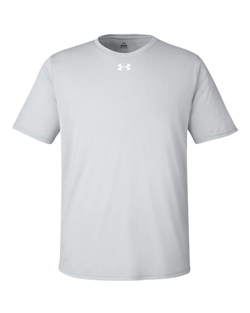 Under Armour 1376842, Men's Team Tech T-shirt, Mod Grey Light Heather/ White