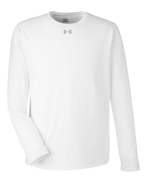 Under Armour 1376843, Men's Team Tech Long Sleeve T-shirt, White/ Mod Grey