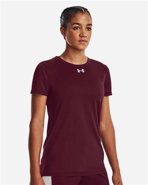 Under Armour 1376847, Women's Team Tech T-shirt, Maroon/ White