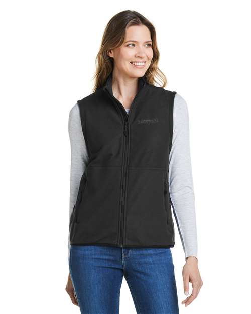 Women's M2 Rocklin Vest - - 14790 Black 706D1 CA New ab Fleece Full-Zips Jackets M15779 Marmot New AB Outerwear Performance Pockets Polyester - 100% Recycled Vests Visible Logos Womens Zips