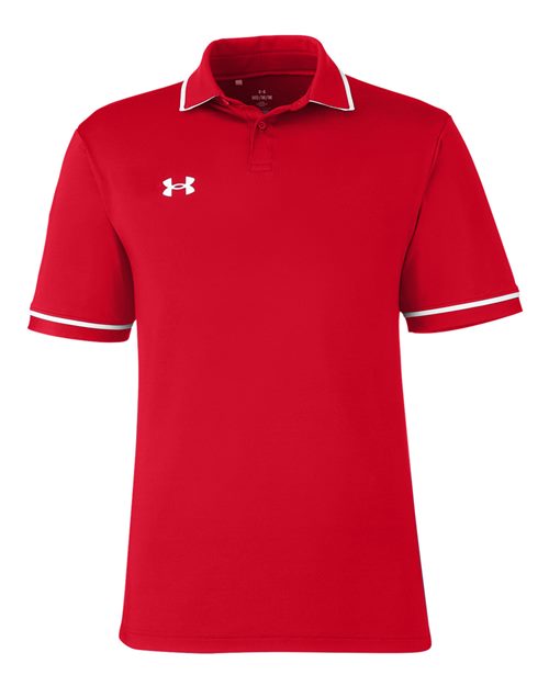 Under Armour 1376904, Men's Tipped Teams Performance Polo, Red/ White