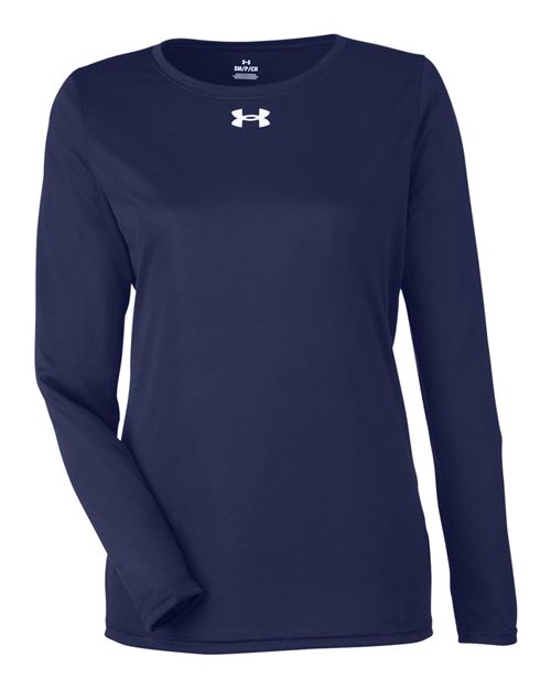Under Armour 1376852, Women's Team Tech Long Sleeve T-shirt, Midnight Navy/ White