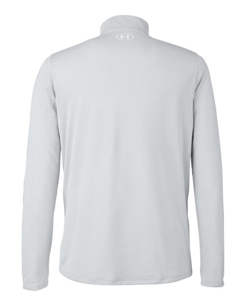 Under Armour 1376844, Men's Team Tech Quarter-zip Pullover, Mod Grey Light Heather/ White