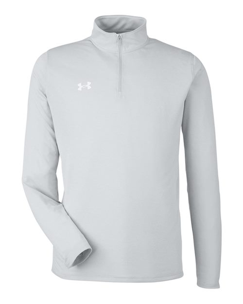 Under Armour 1376844, Men's Team Tech Quarter-zip Pullover, Mod Grey Light Heather/ White