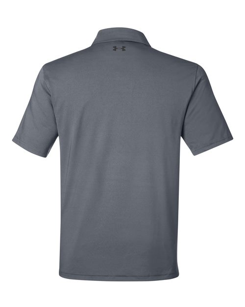 Under Armour 1383255, Men's Recycled Polo, Castlerock/ White