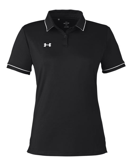 Under Armour 1376905, Women's Tipped Teams Performance Polo, Black/ White