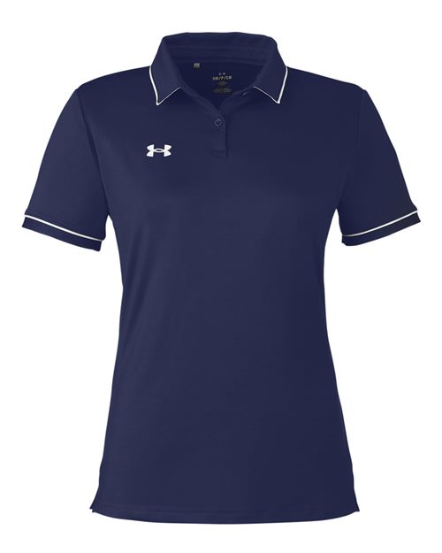 Under Armour 1376905, Women's Tipped Teams Performance Polo, Midnight Navy/ White