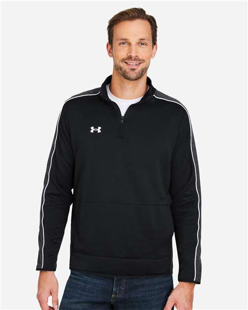Men's Command 2.0 Quarter-Zip Pullover - - 14892 Black White 1383260 178E2 7-7.9 oz AB Retail Exclusive Brands Activewear Apparel CA New ab French Terry Mens & Unisex New AB Performance Pockets Polos & Knits Polyester Polyester - 100% Pullovers Quarter-Zips S&S Exclusive Brands Tops Under Armour Visible Logos Zips