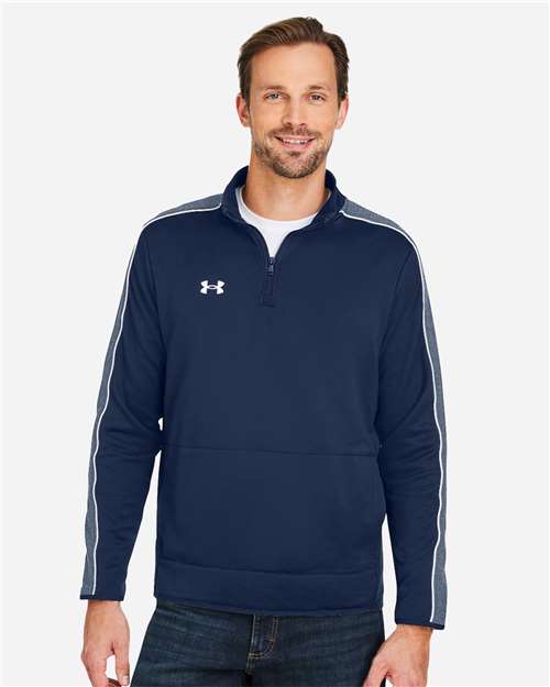 Men's Command 2.0 Quarter-Zip Pullover - - 14892 Midnight Navy White 1383260 178E2 7-7.9 oz AB Retail Exclusive Brands Activewear Apparel CA New ab French Terry Mens & Unisex New AB Performance Pockets Polos & Knits Polyester Polyester - 100% Pullovers Quarter-Zips S&S Exclusive Brands Tops Under Armour Visible Logos Zips