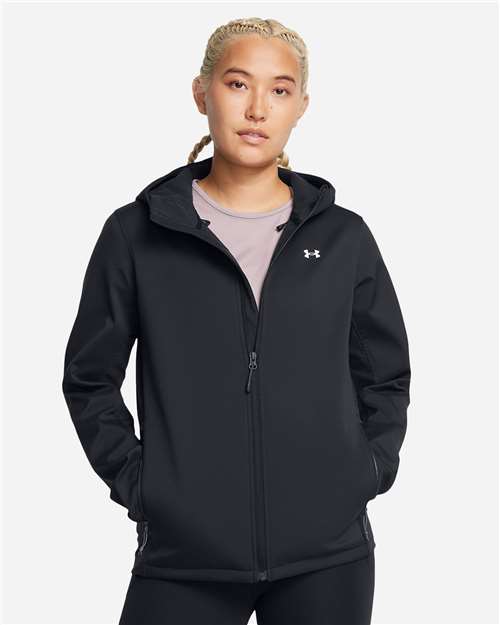 Women's ColdGear® Infared Shield 2.0 Hooded Jacket - - 14915 Black White 1371595 141E2 9-9.9 oz AB Retail Exclusive Brands Adjustable CA New ab Drawstring Full-Zips Hooded Jackets New AB Outerwear Pockets Polyester Polyester - 100% S&S Deep Deals S&S Exclusive Brands Under Armour Water Resistant Windbreakers Womens Zips