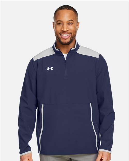 Men's Motivate 3.0 Quarter-Zip Pullover - - 14918 Midnight Navy White 1389611 194E2 AB Retail Exclusive Brands CA New ab Corporate Corporate Gifting & Incentives Corporate Gifting - Splurge Jackets Long Sleeves Mens & Unisex New AB Outerwear Pockets Polyester Pullovers Quarter-Zips S&S Exclusive Brands Spandex Tops Under Armour Visible Logos Water Resistant Wovens & Dress Shirts