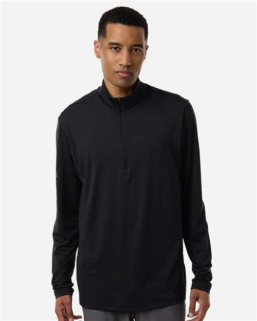Adidas A708, Men's Textured Stripe Quarter-zip Pullover, Black