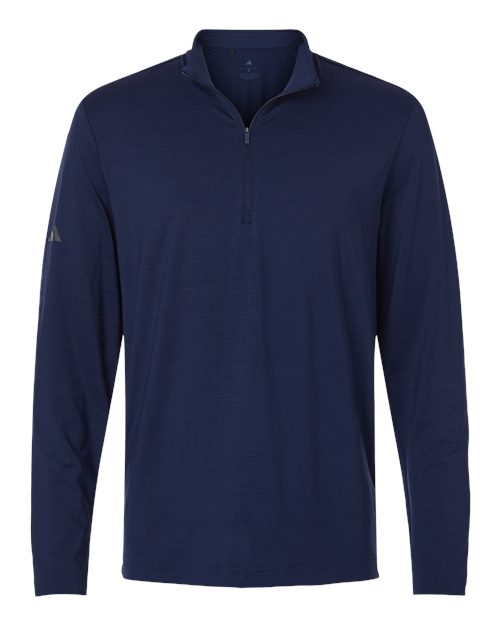 Adidas A708, Men's Textured Stripe Quarter-zip Pullover, Dark Blue