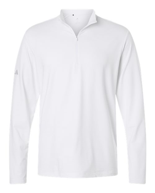 Adidas A708, Men's Textured Stripe Quarter-zip Pullover, White