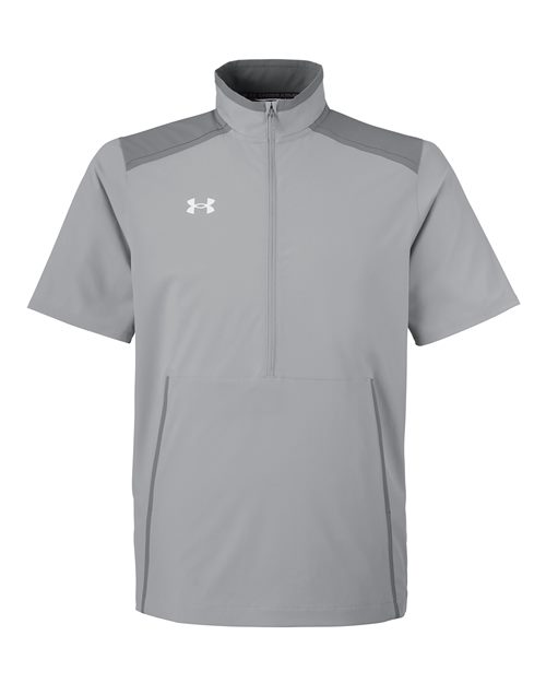 Under Armour 1389612, Men's Motivate 3.0 Short Sleeve Half-zip, Mod Grey/ White