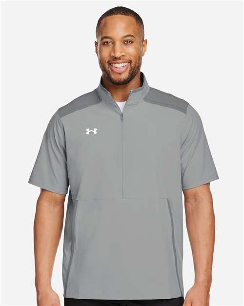Under Armour 1389612, Men's Motivate 3.0 Short Sleeve Half-zip, Mod Grey/ White