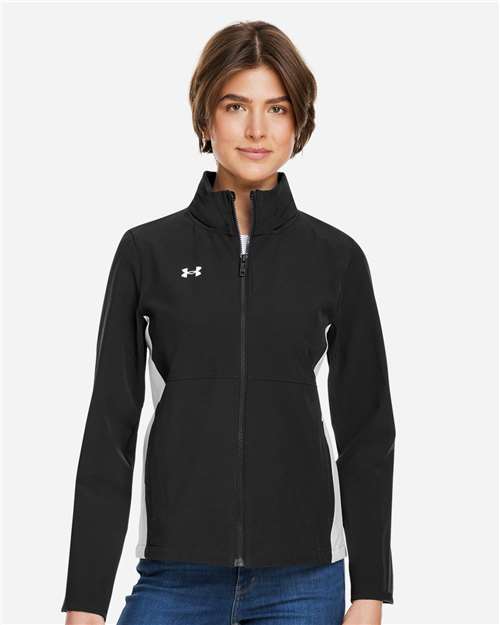 Under Armour 1389661, Women's Rival Stretch Jacket, Black/ White/ White