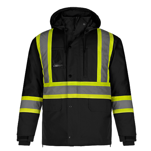 L01275 - Kenworth - 5in1 Hi-Vis Parka w/ Detachable Hood 1275 adult CX2 Hi-Vis mens safety hoodie